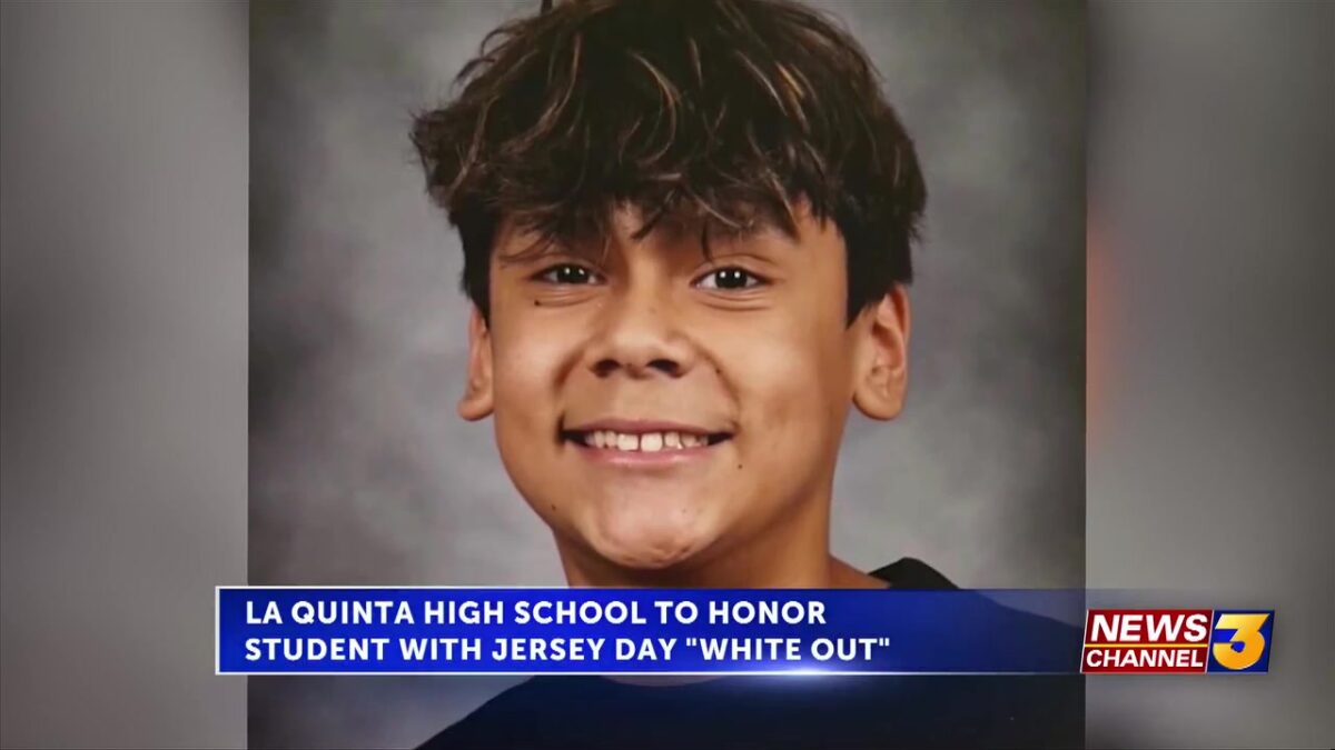 La Quinta High School students to honor Liam Cantu with ‘Jersey Day & White Out’ on Thursday