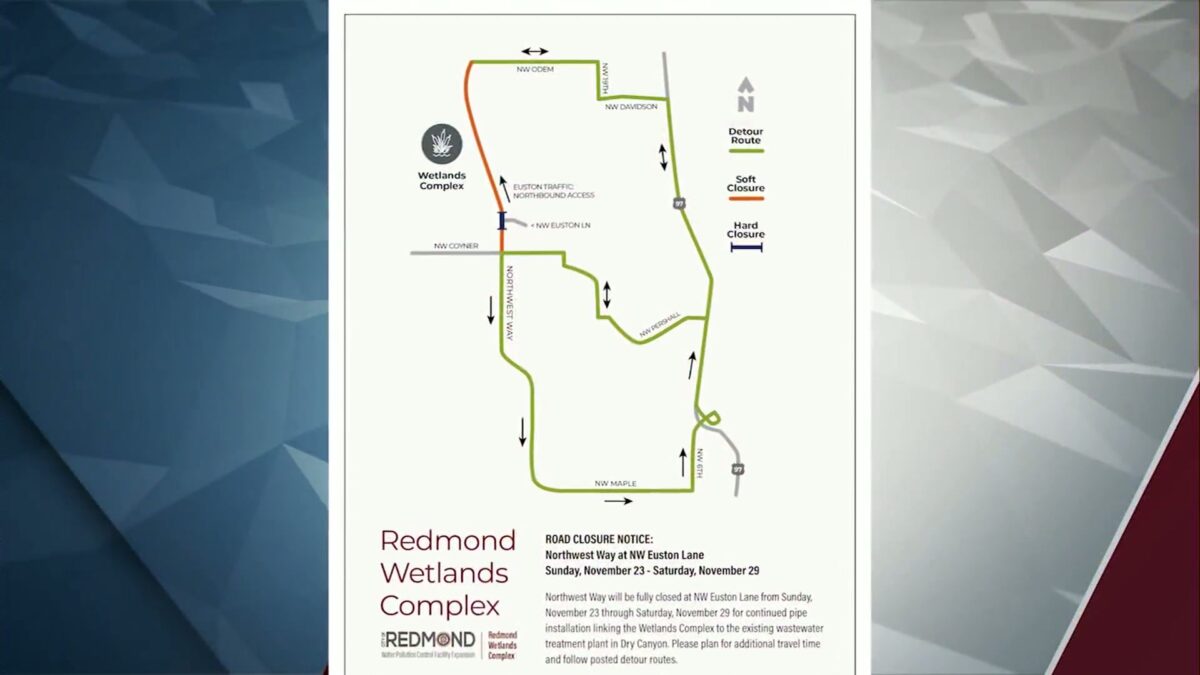 Head’s up for Redmond drivers: Northwest Way to close Thanksgiving week for pipe installation