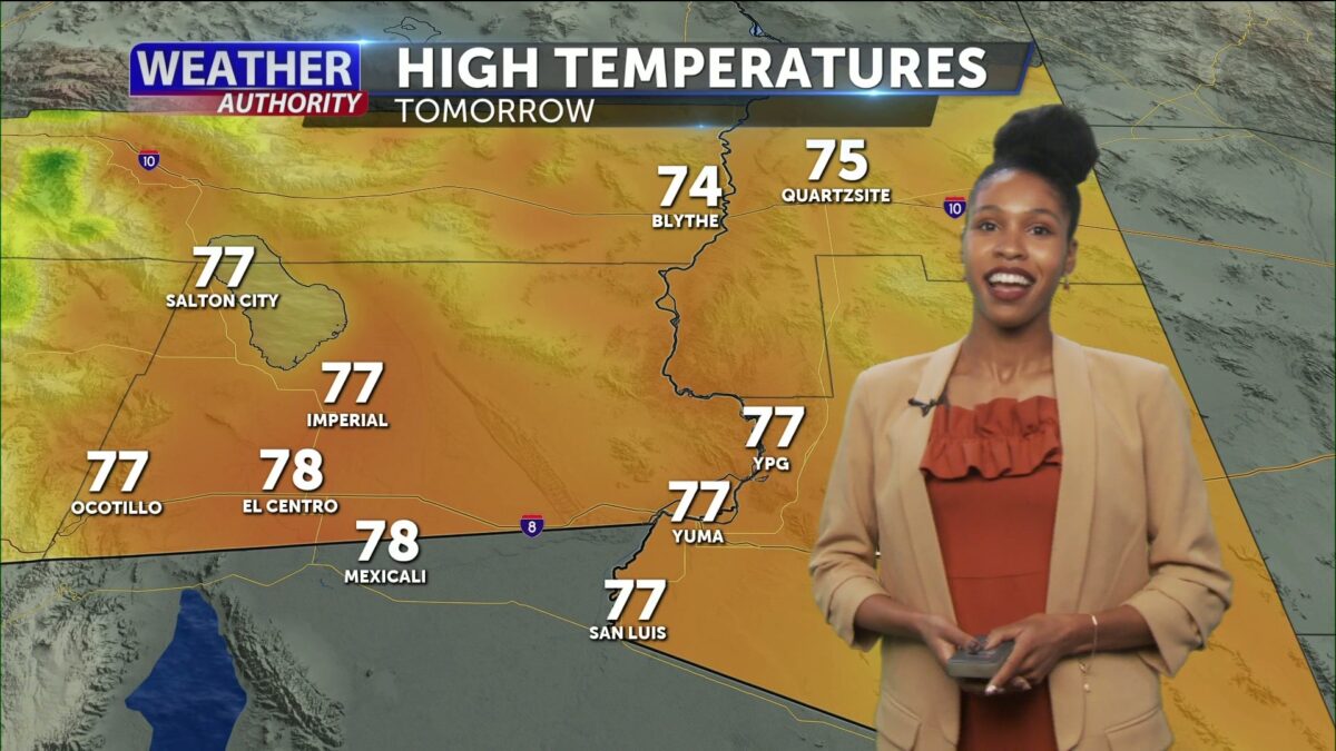 Beautiful Thanksgiving temperatures across the desert