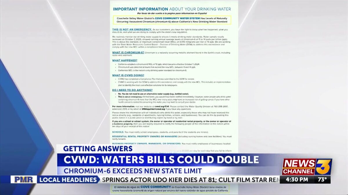 CVWD sends chromium-6 notices