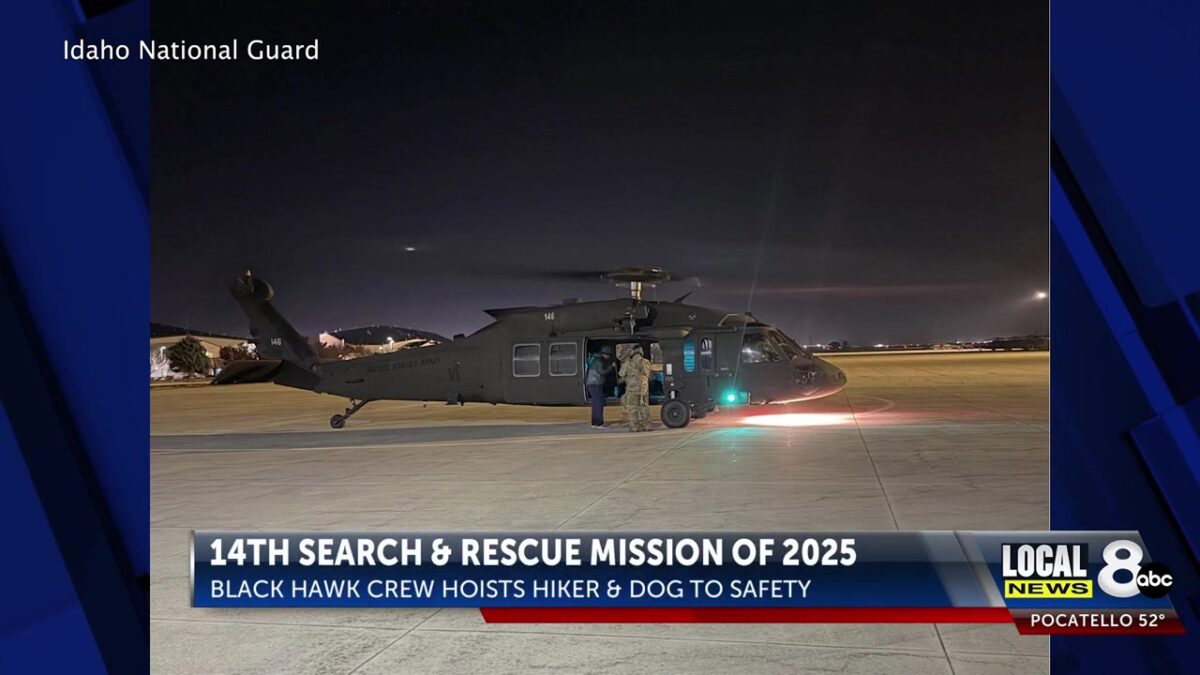 Idaho National Guard Black Hawk rescues stranded hiker in Custer County