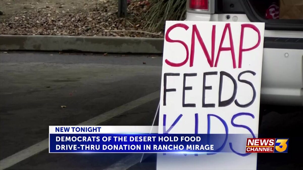 Democrats of the Desert hold food drive-thru donation 