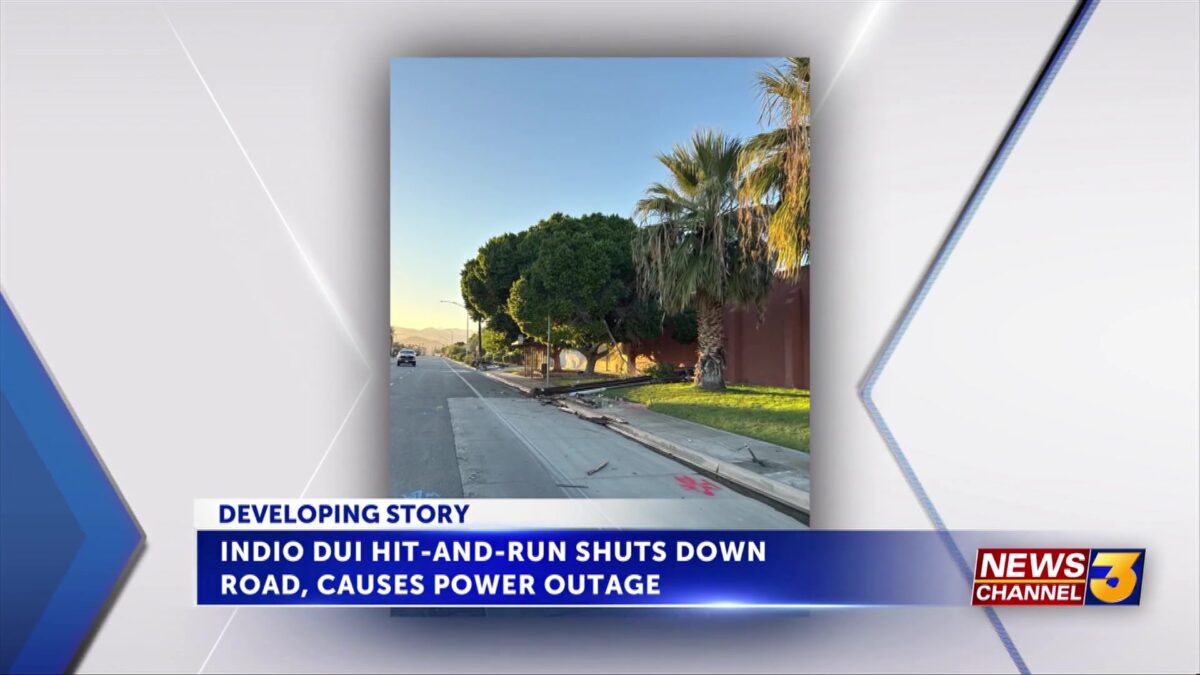 Indio DUI crash downs power poles