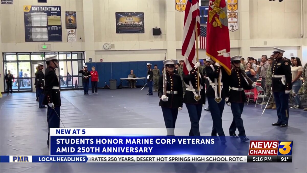 Desert Hot Springs High School ROTC honors Marine Corps