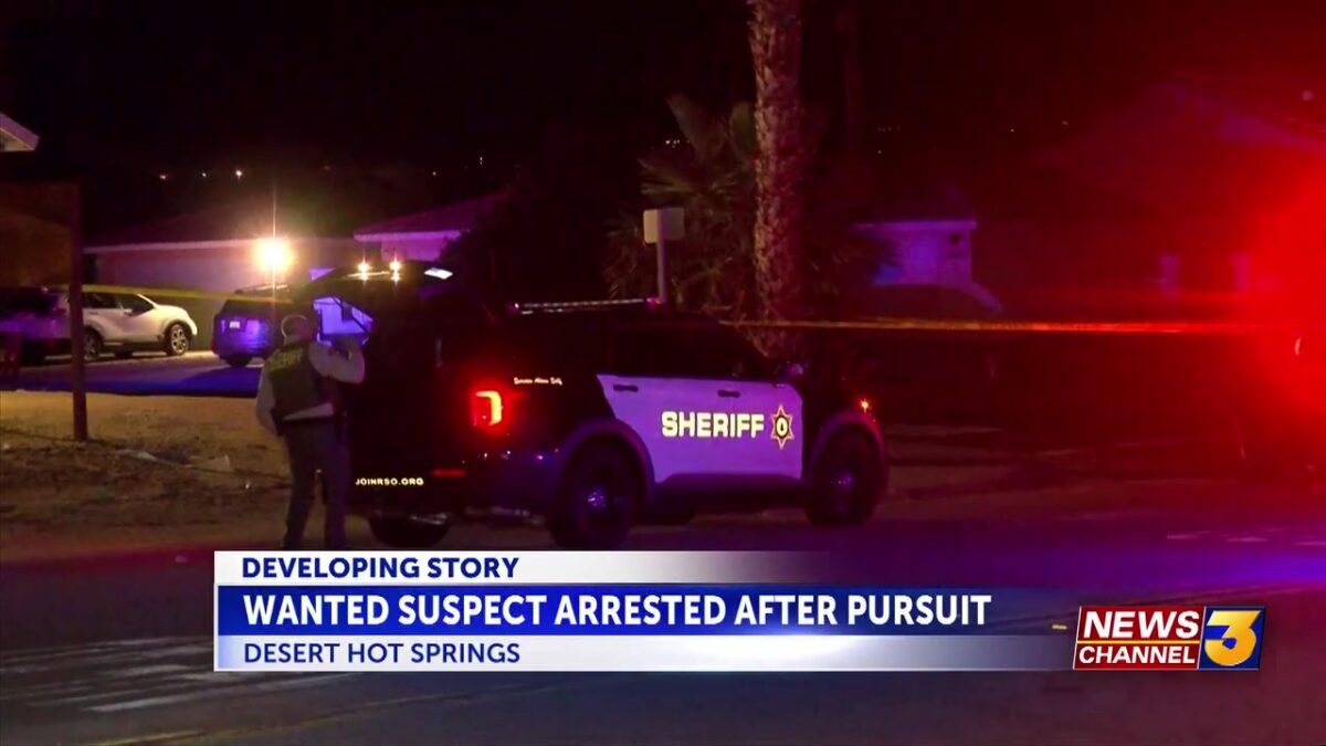 Wanted suspect arrested after vehicle pursuit from Palm Desert to Desert Hot Springs