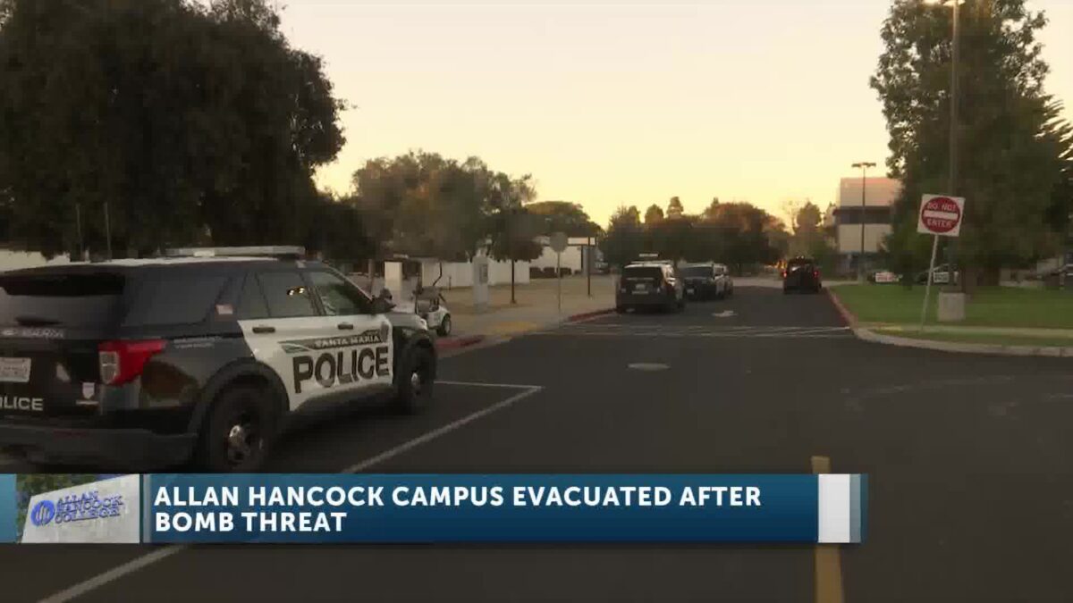 Allan Hancock College evacuated for reported bomb threat Monday