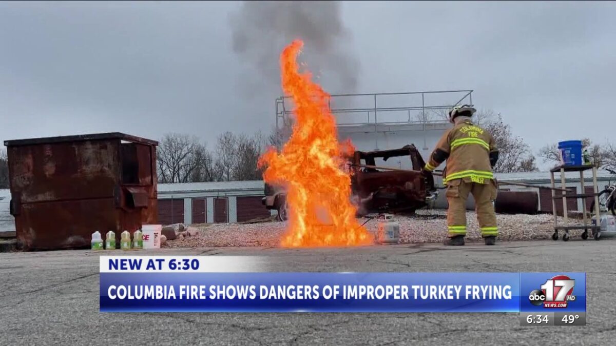 Columbia Fire Department holds turkey safety demonstration ahead of Thanksgiving