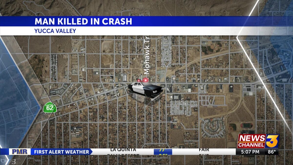 60-year-old man killed in crash in Yucca Valley Monday just after midnight