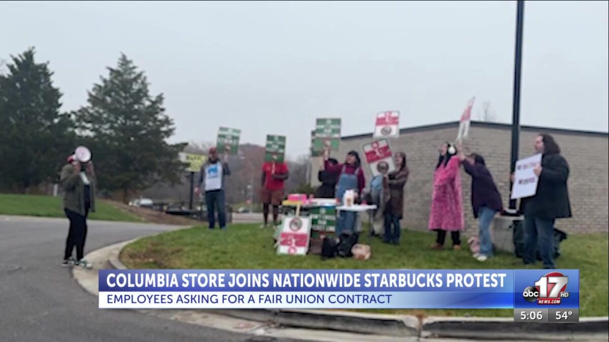 Workers at Columbia Starbucks location join nationwide strike