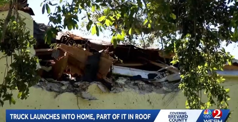 A crash on Halloween night sent a pickup truck crashing into a Melbourne home