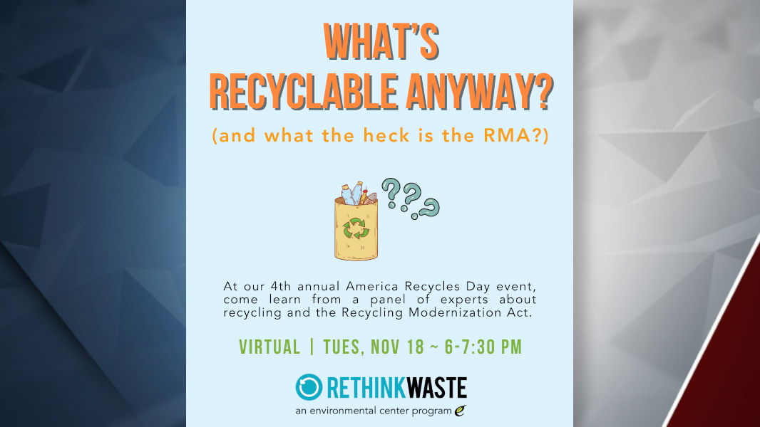 Focus of America Recycles Day community event and panel discussion: What is Recyclable