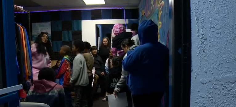 KCRA 3 captured the moments that Traffic Records was full of children enjoying pizza and learning the song before recording it in the studio.