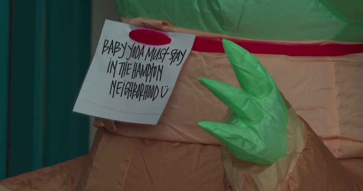 They’ve already gone through six different inflatables. When kids and their parents go to steal them from another house