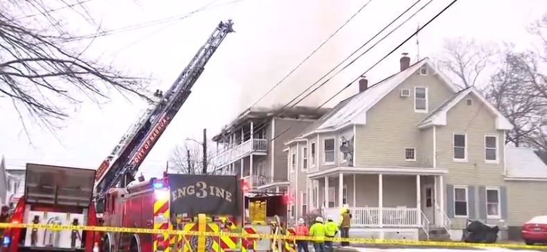 A fire that broke out early Tuesday morning spread through at least two buildings in Nashua
