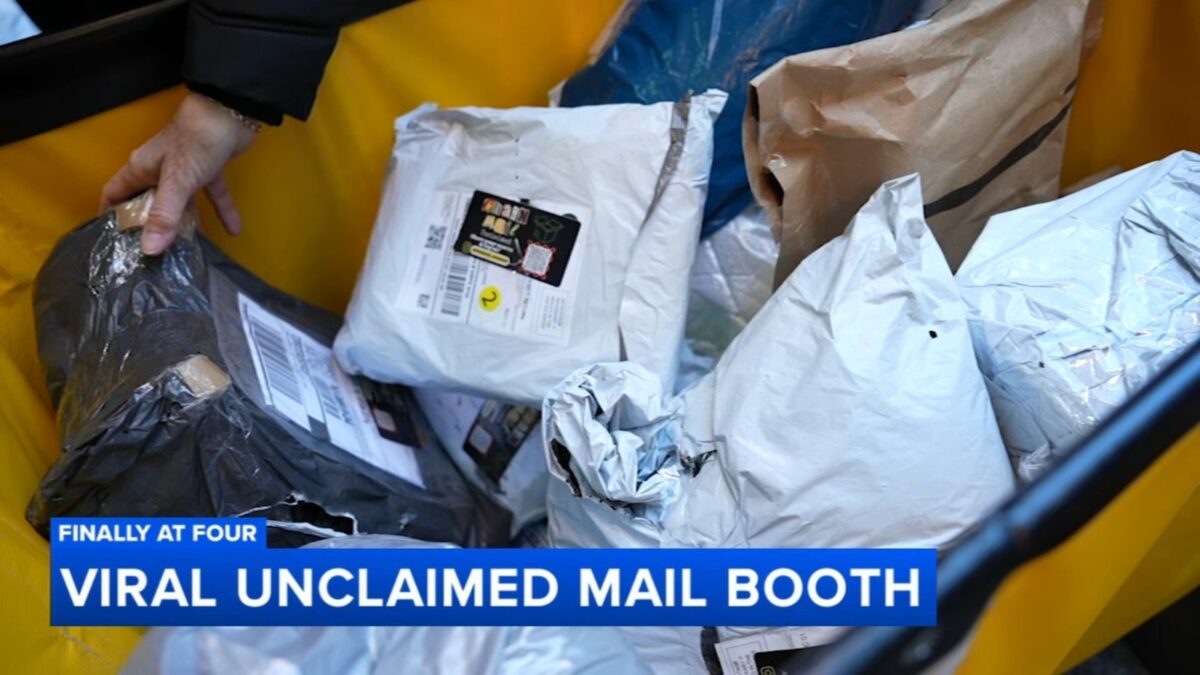 The unclaimed mail remains wrapped