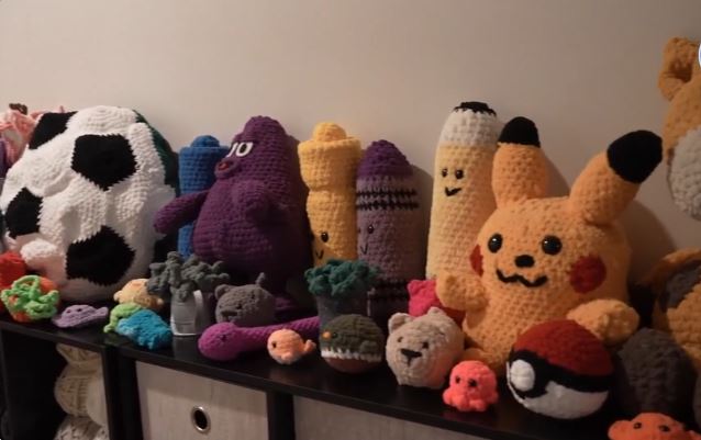 Each plush is made for a hospital patient and hand-crocheted by Rachael Mahoney
