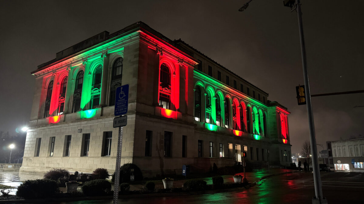 City Hall gets festive with newly installed exterior lighting