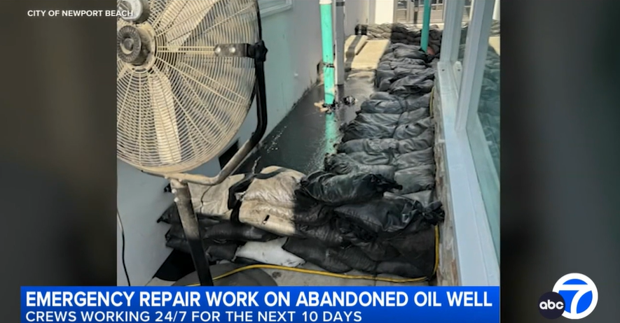 A gas leak from an abandoned oil well in the middle of a Newport Beach neighborhood has forced the city to declare a local emergency.