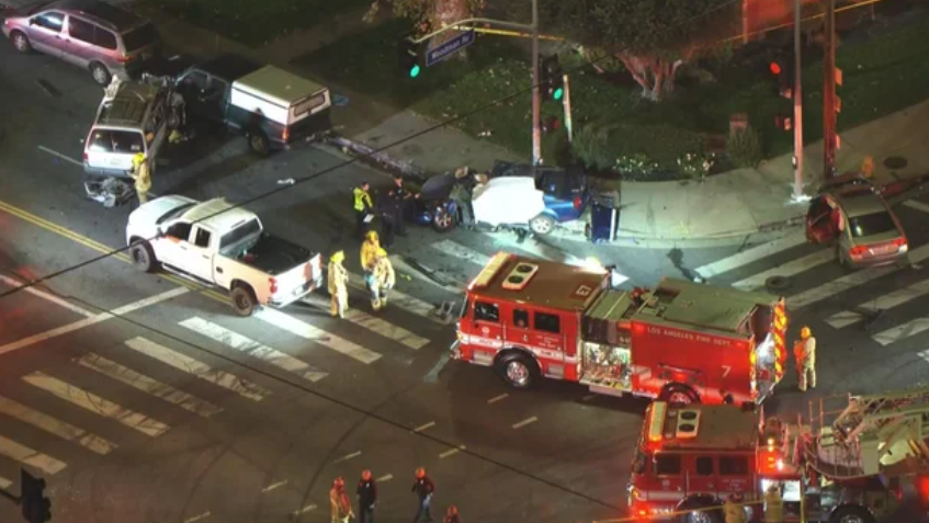 The aftermath of the crash on Friday