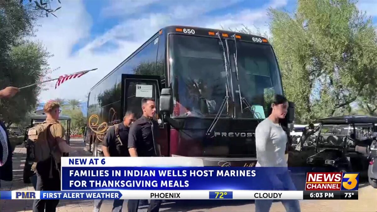 Local families host nearby Marines for Thanksgiving meal