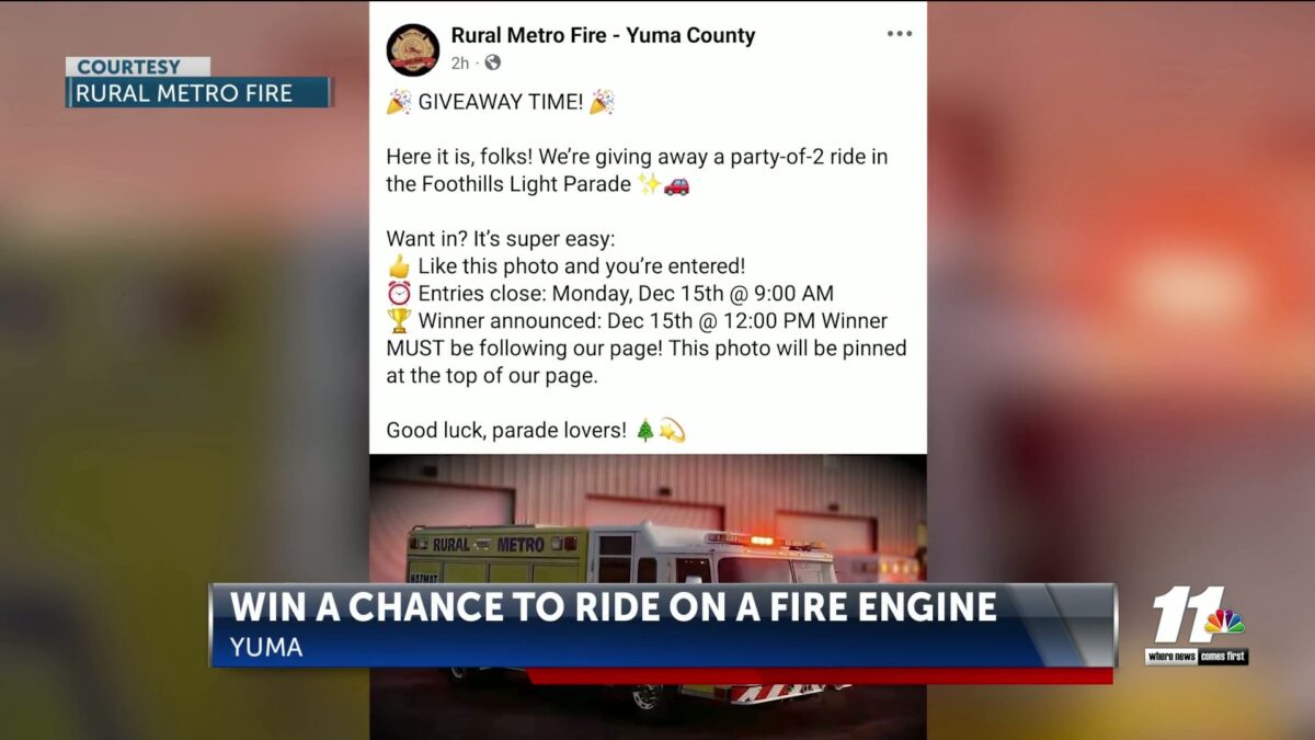 Rural Metro Fire hosts giveaway for ride in Foothills Light Parade