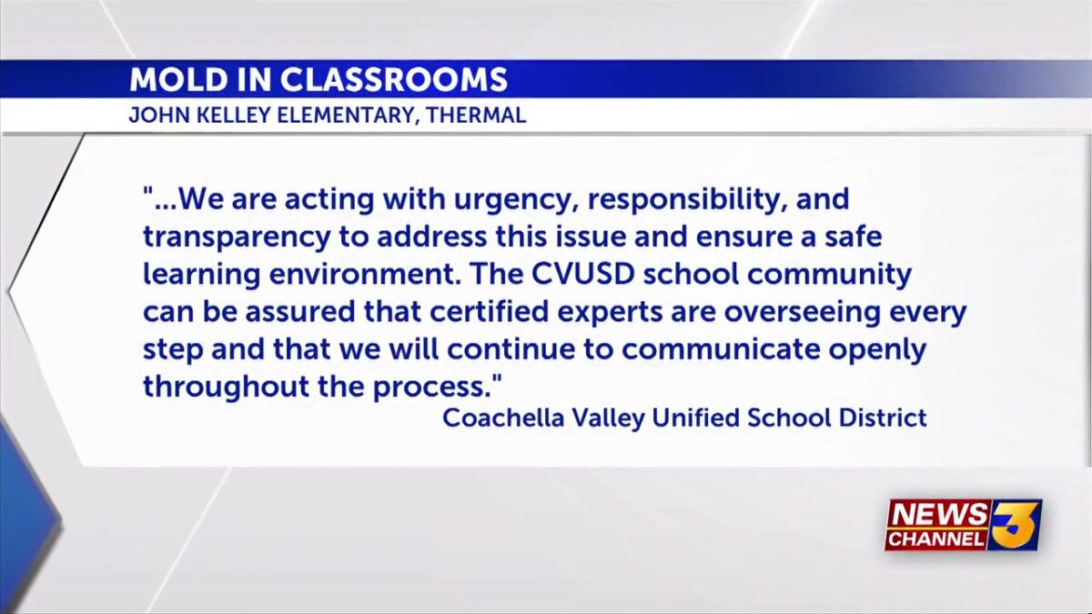 Positive mold findings confirmed in two CVUSD classrooms