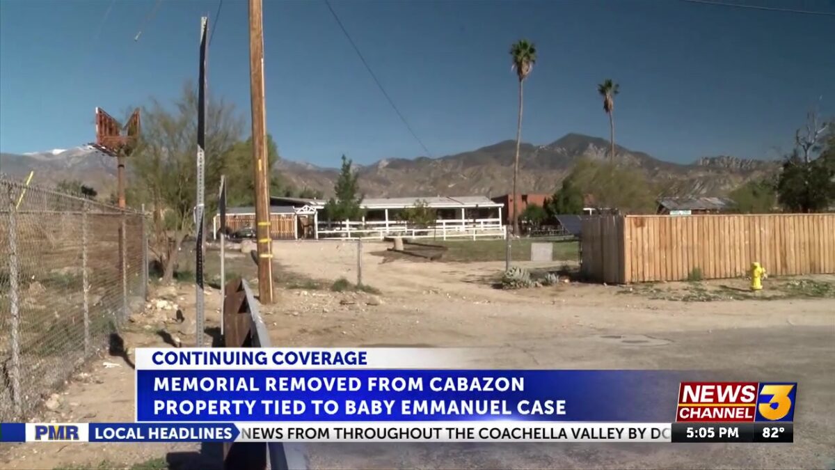 Haro memorial removed from Cabazon property tied to Baby Emmanuel case