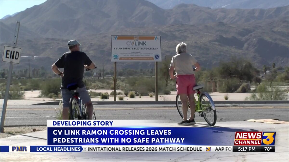 CV Link Ramon connection lacks safe pedestrian crossing while under construction