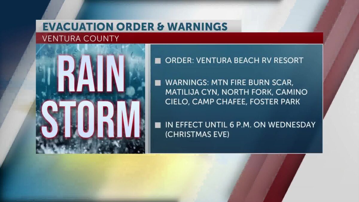 Ventura County Emergency Office issues evacuation order for Ventura Beach