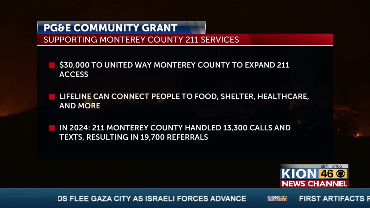 Monterey County’s 211 resource to receive PG&E grant