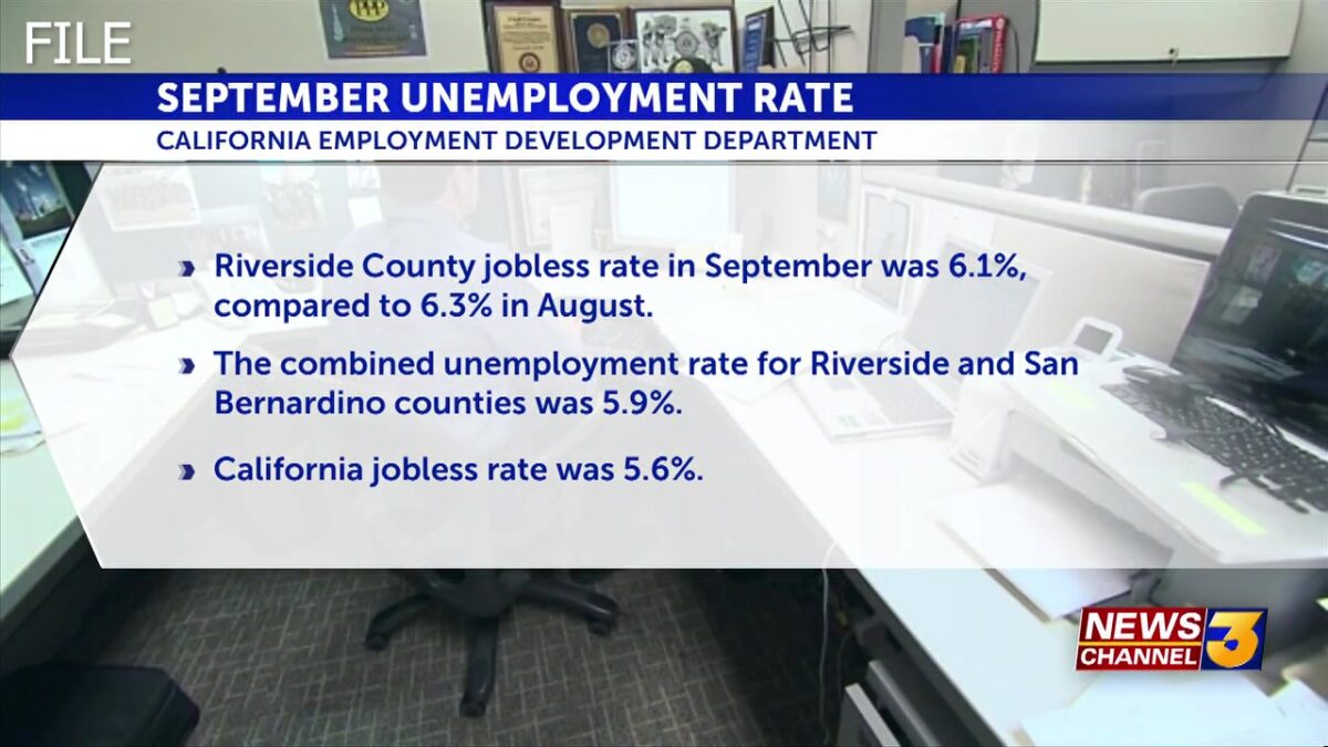 Jobless rate ends summer lower in Riverside County