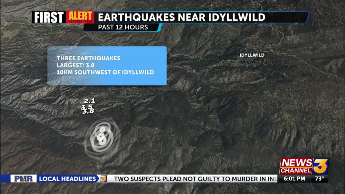 Three earthquakes strike near Idyllwild