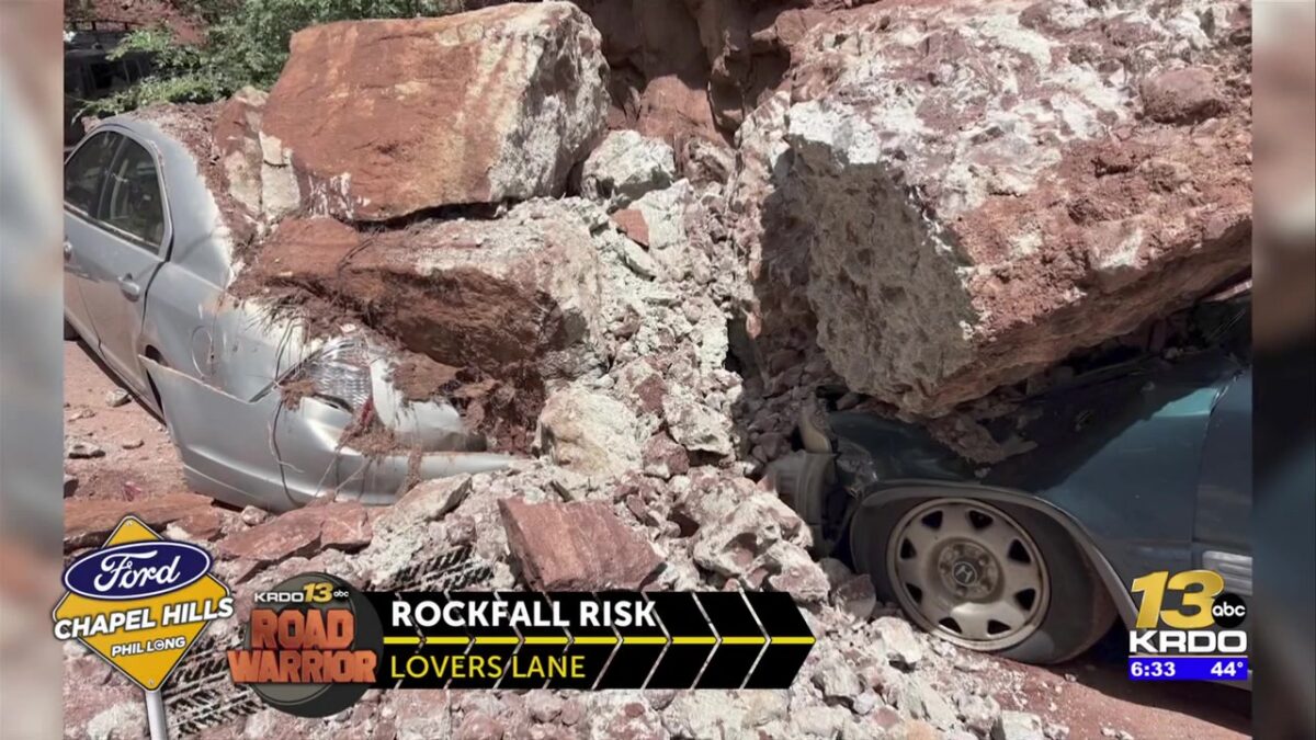 Rockfall mitigation project to protect vehicles