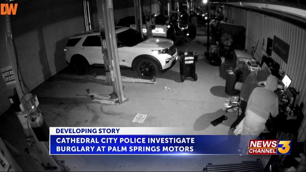 Video captures break in at Palm Springs Motors