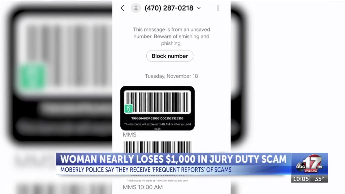 Randolph County woman nearly loses $1