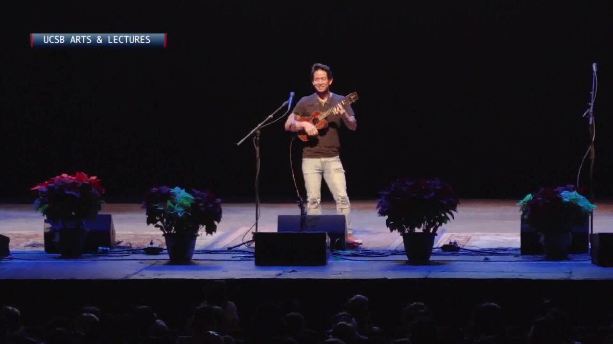Jake Shimabukuro performs free ukulele concert for kids at the Arlington Theatre
