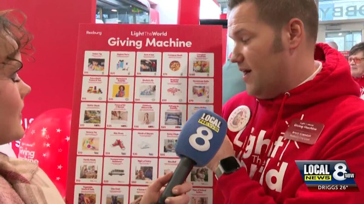 Light The World Giving Machine ribbon cutting ceremony for Rexburg location