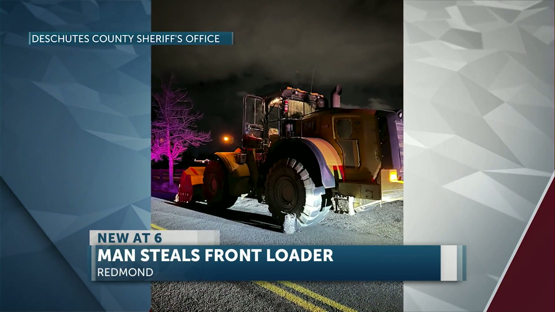 Redmond man allegedly steals front loader from construction site