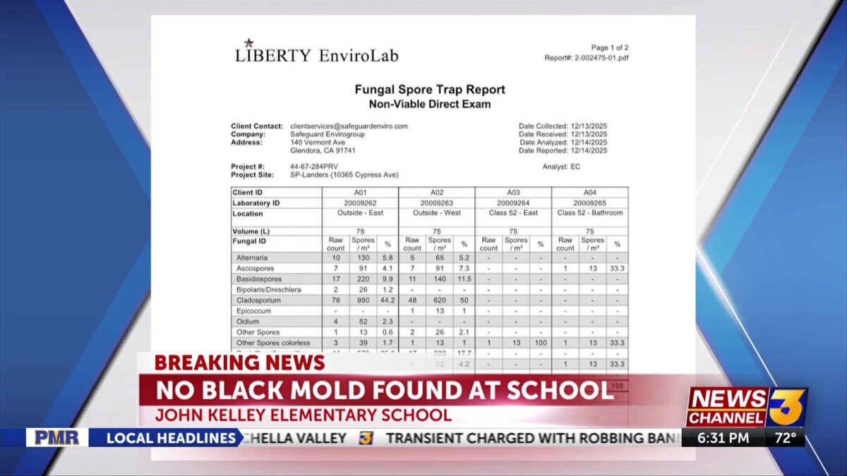 CVUSD confirms that black mold was not found at elementary school