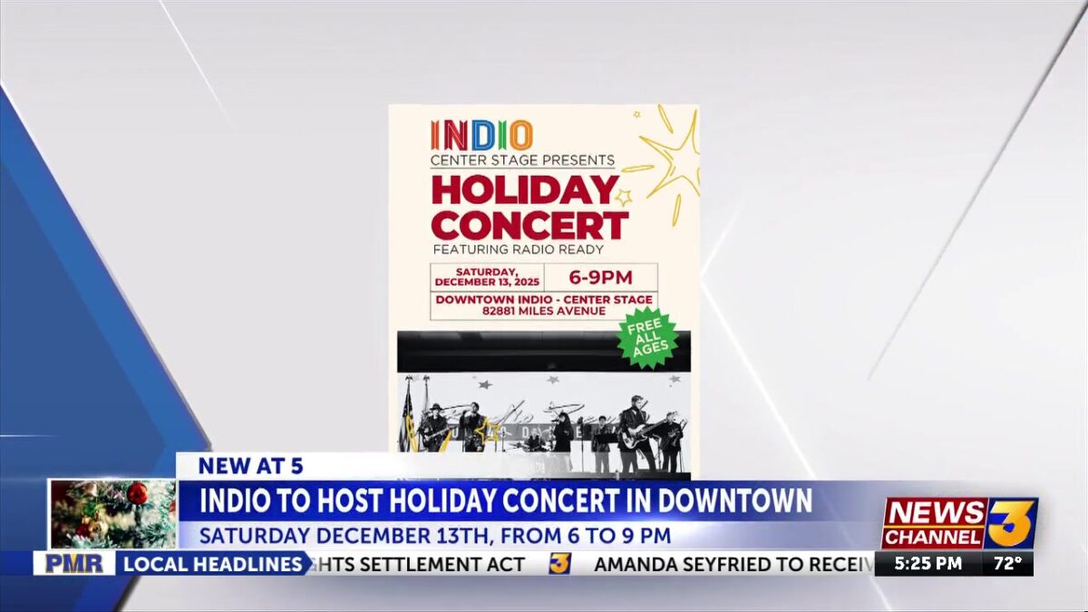 City of Indio to host holiday concert next week at Center Stage