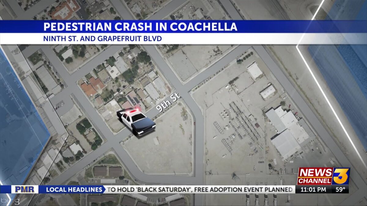 Pedestrian in critical condition after crash in Coachella