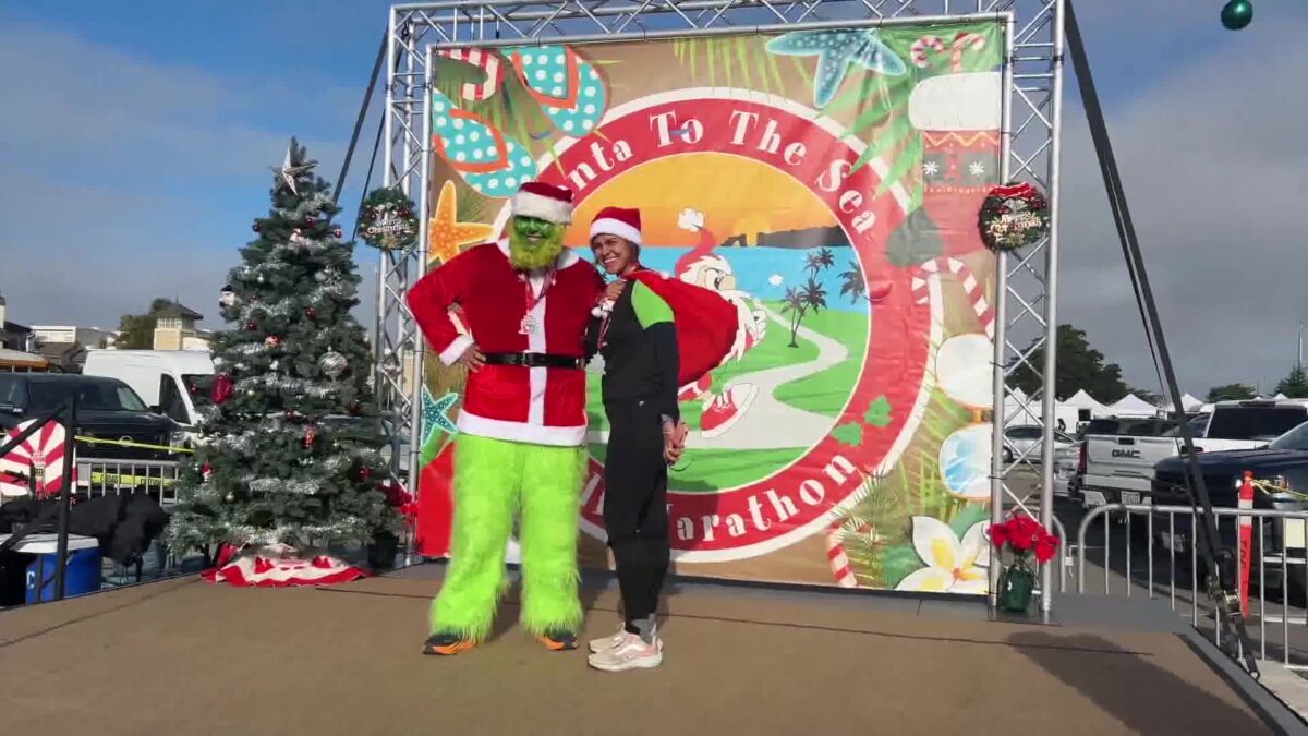 Santa-to-the-Sea Race Finishers Enjoy Festive Course