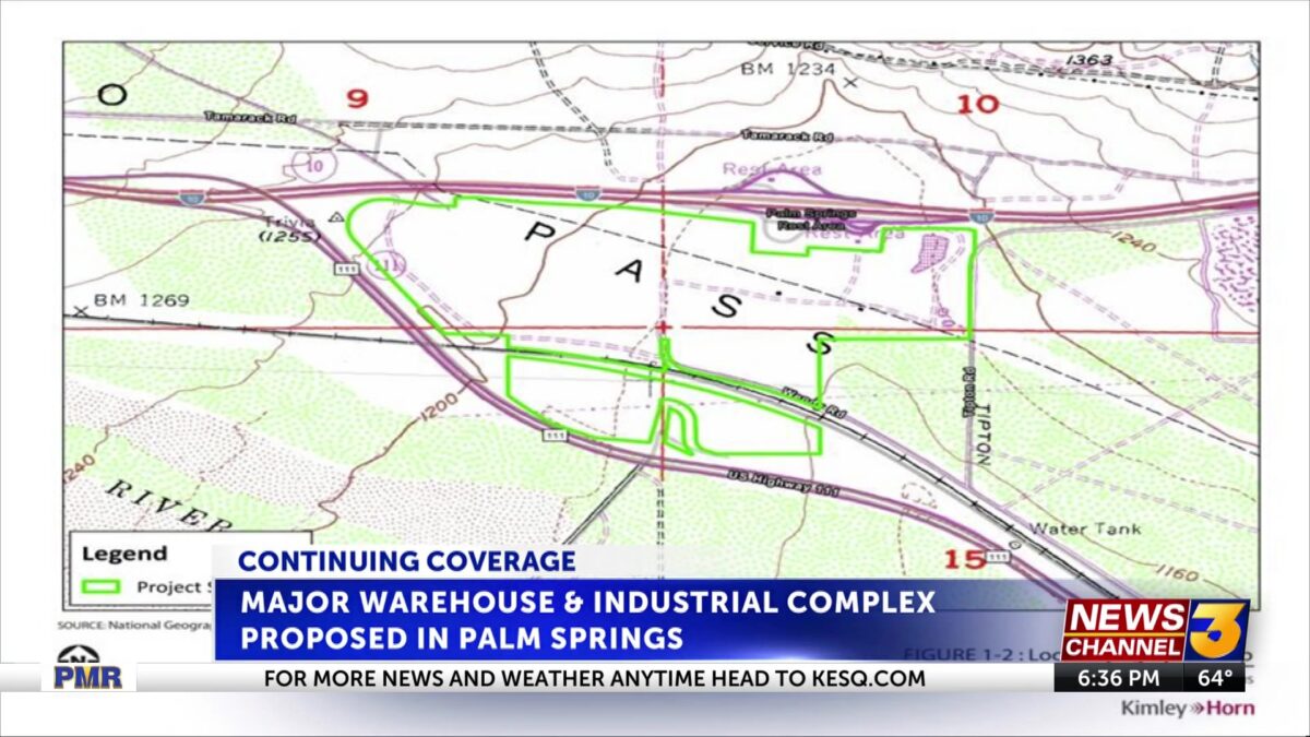 UPDATE: Palm Springs Mayor says city council is not pushing proposed warehouse