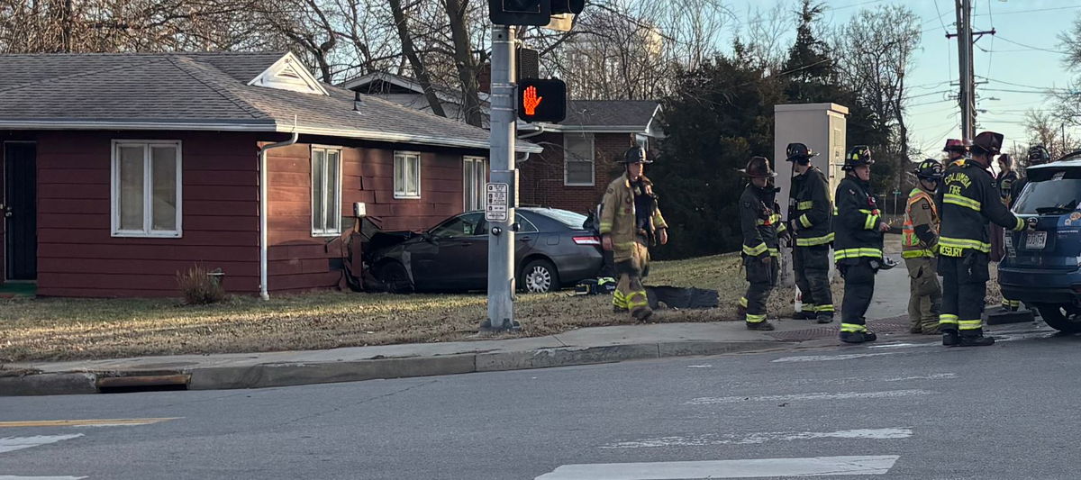 Car hits home at corner of Worley and Garth in Central Columbia