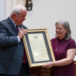 Retiring City Clerk Paula Heyde awarded key to the city