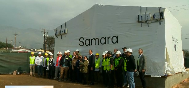 The first modular home as part of Steadfast LA and Samara's modular housing initiative was installed in Altadena following the Eaton Fire on Thursday morning.