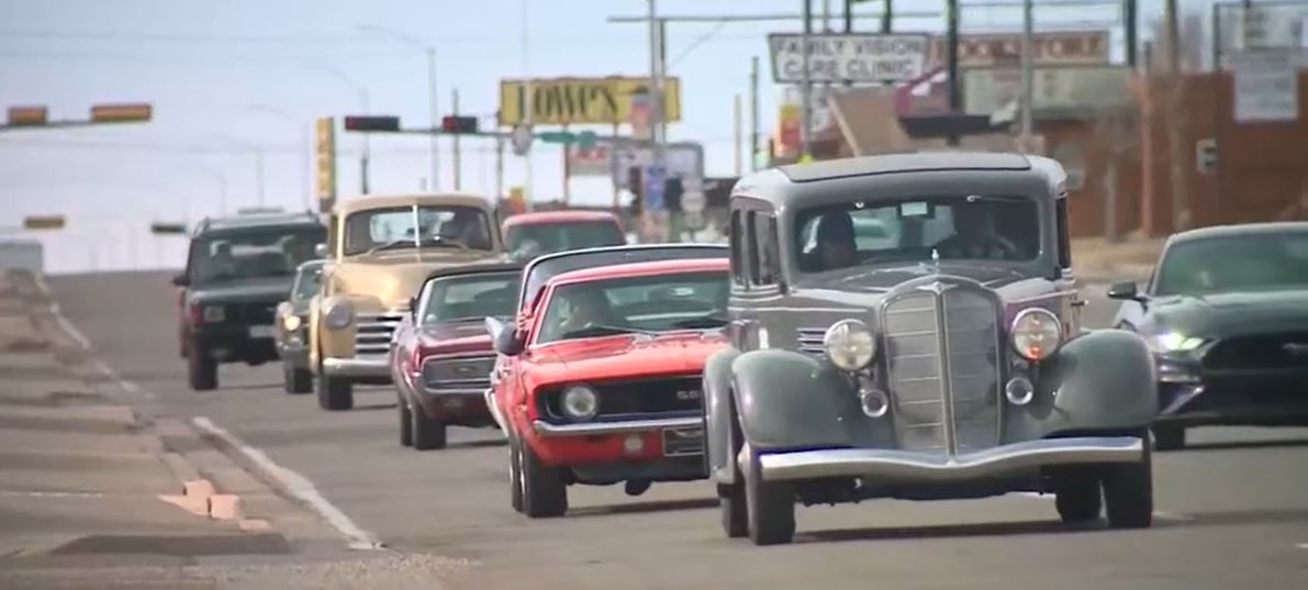 Classic car enthusiasts are traveling along Route 66 to celebrate its centennial