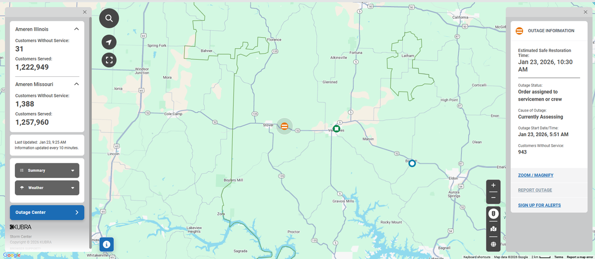 Outage leaves over 1