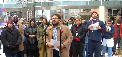 Community organizers and health care workers are expressing outrage after they say U.S. Immigration and Customs Enforcement agents were allowed inside a Minneapolis hospital for more than 24 hours. They claim agents handcuffed a patient to their bed