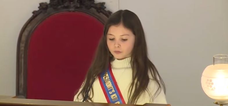 Vermont's first-ever "kid governor" began her one-year term in office on Monday